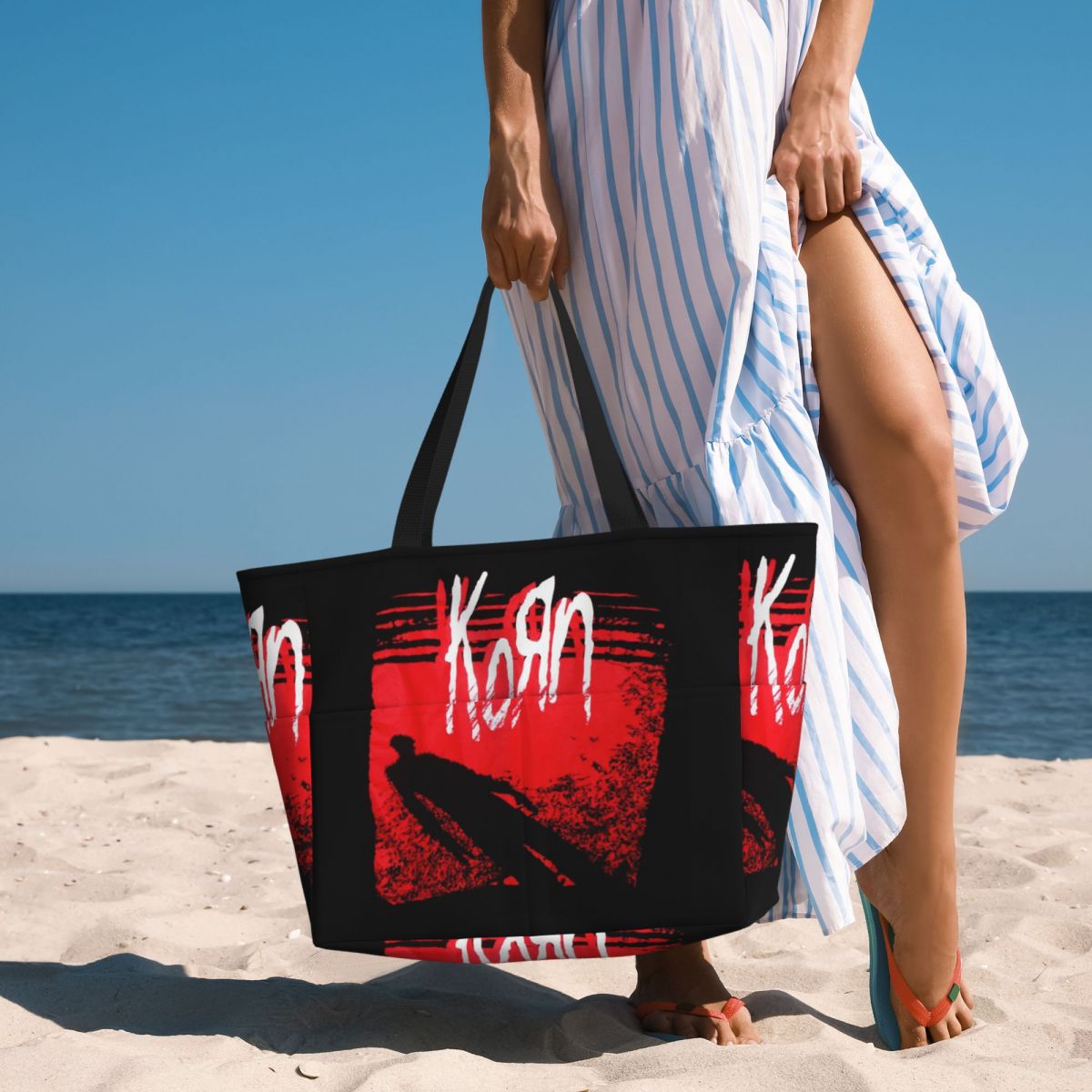 Yoga Fitness Music - Korn Metal Rock Music Strandtasche, Sport,