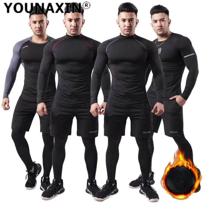 Yoga Fitness For Men - 3-stück Männer Plüsch Warme Sport Anzug