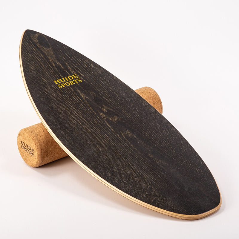 Yoga Fitness Gear - Fischförmiges Holz-Surf-Balanceboard, tragbares Fitnessgerät für Zuhause,