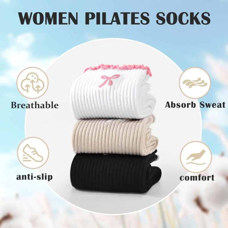 Yoga Fitness Usa - Professionelle Yoga-Socken, Baumwoll-Riemen mit Silikon-Antirutschbeschichtung für