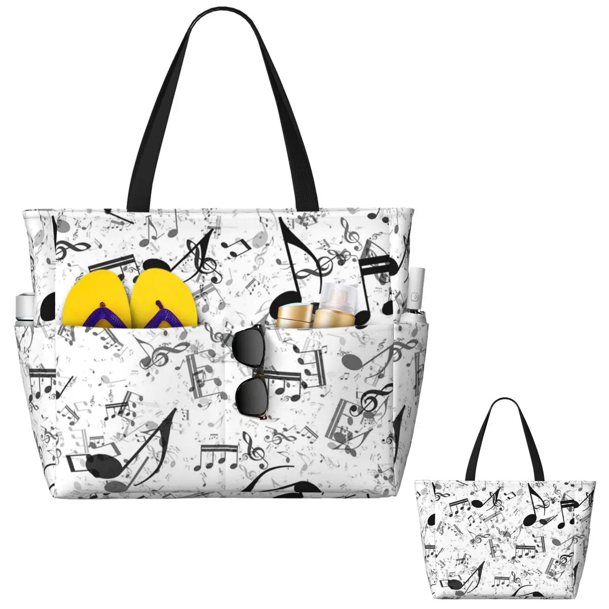Bass Music Notes Strandtasche, – Yoga Fitness Music Bewertung und Preis