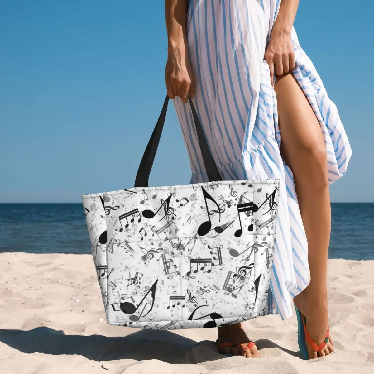 Bass Music Notes Strandtasche, – Yoga Fitness Music Bewertung und Preis