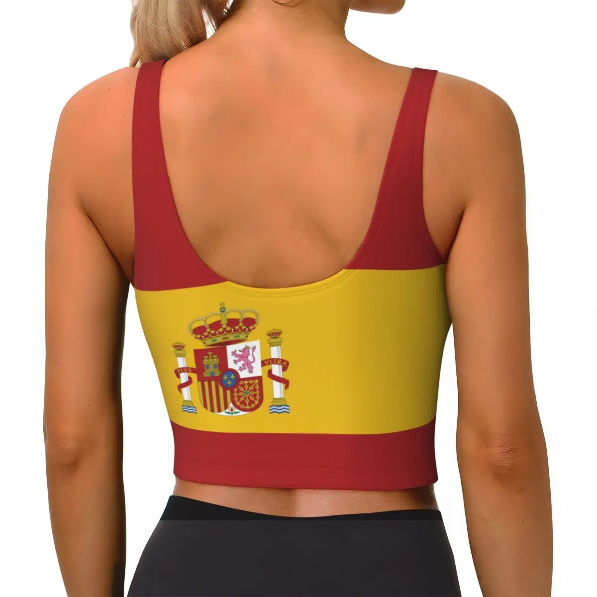 Spanien Flagge Basic Tops Frau – Yoga Fitness Usa Bewertung und Preis