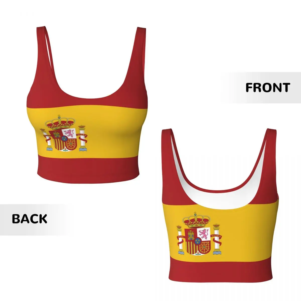 Spanien Flagge Basic Tops Frau – Yoga Fitness Usa Bewertung und Preis